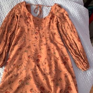 UO Persephone Pleated Sleeve Mini Dress